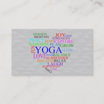 Heart Yoga Business Card For Yoga Teacher by OmAndMore at Zazzle