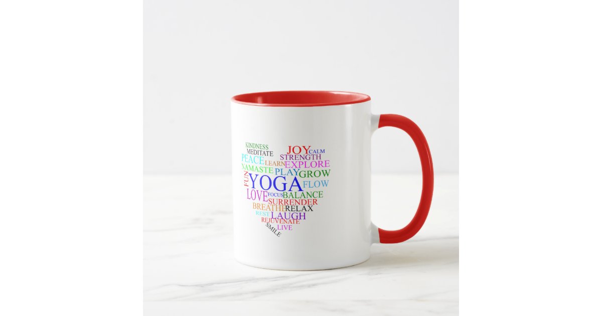 Heart Yoga Mug - Unique Yoga Gifts | Zazzle
