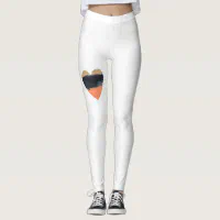 cool blue hearts pattern fashion blue womens black leggings