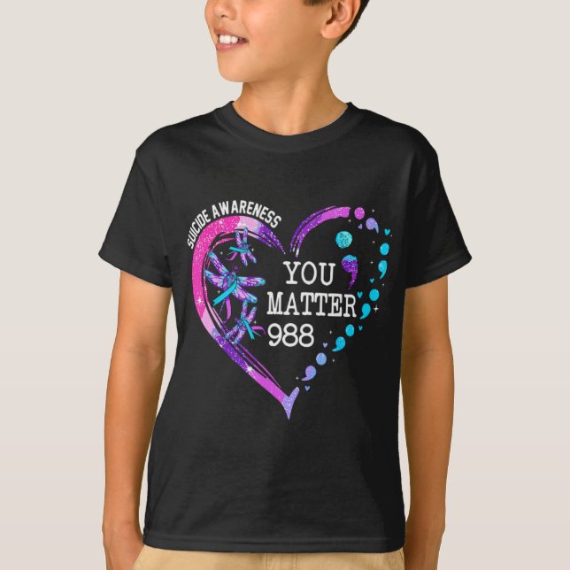 Heart You 988 Suicide Prevention Awareness  T-Shirt (Front)
