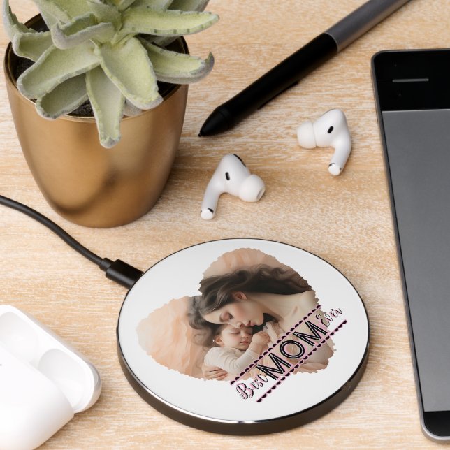 Heart You, Best Mom Ever Wireless Charger (Desk 2)