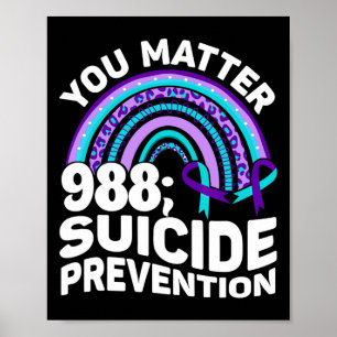 Heart You Problem 988 Suicide Prevention Awareness Poster