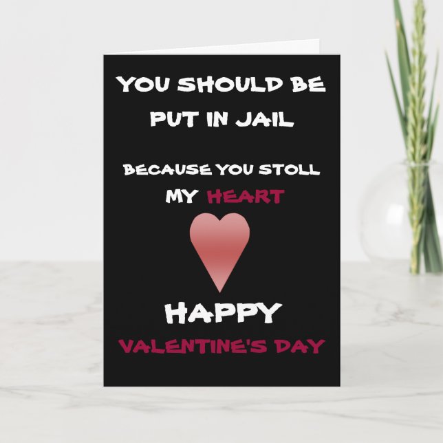 heart, YOU SHOULD BE, PUT IN JAIL,card Holiday Card (Front)