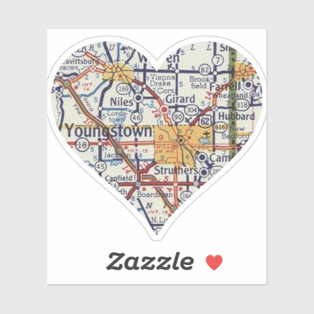Heart Youngstown OH Sticker (Sheet)