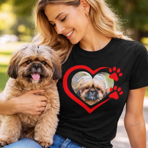 Heart Your Fur Baby Photo Dog Lover T-Shirt