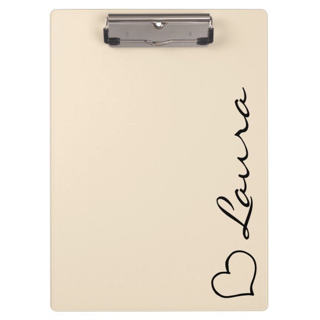 Heart Your Name Script Custom Gift Clipboard (Front)