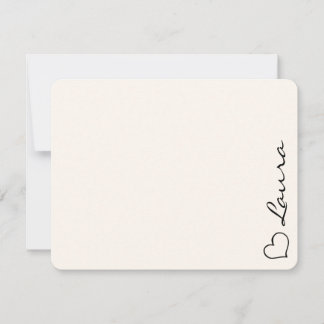 Heart Your Name Script Custom Gift Note Card