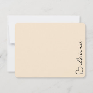 Heart Your Name Script Custom Gift Note Card