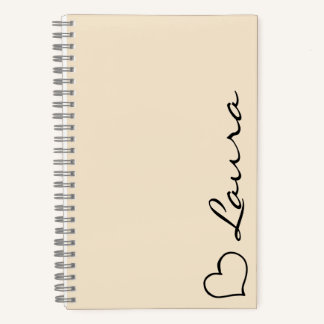 Heart Your Name Script Custom Gift Notebook