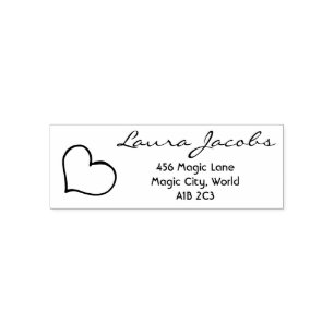 Heart Your Name Script Custom Gift Self-inking Stamp