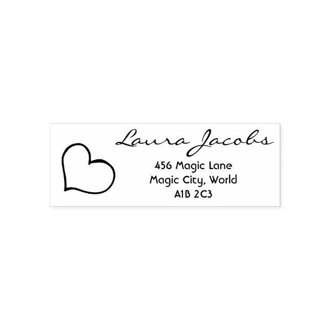 Heart Your Name Script Custom Gift  Self-inking Stamp (Design)