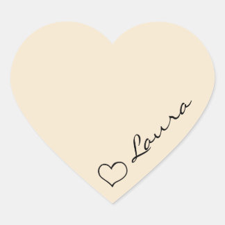 Heart Your Name Script Custom Gift Sticker