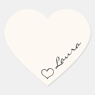 Heart Your Name Script Custom Gift Sticker
