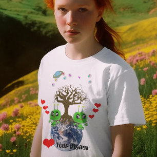 Heart Your Planet! Alien Gel Babies Sign T-Shirt