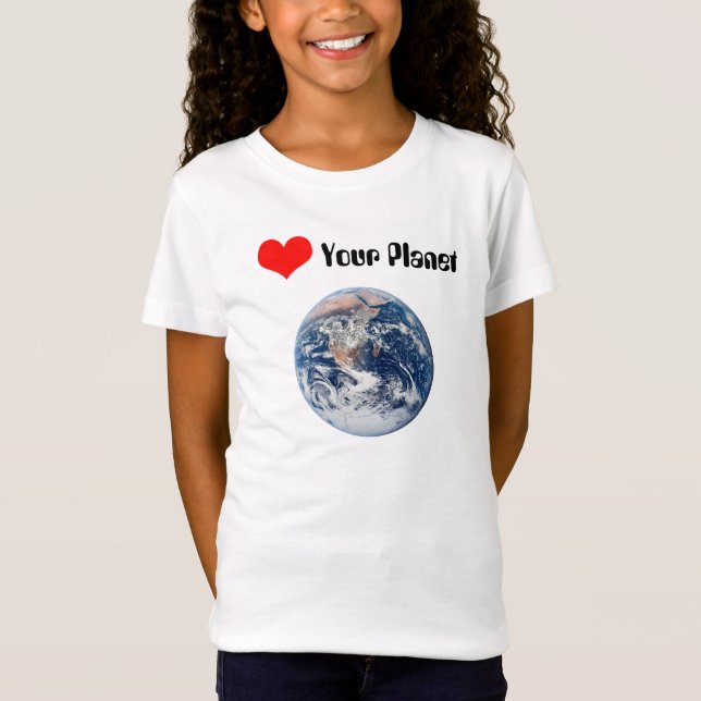 Heart Your Planet! Alien Peace Sign T-Shirt (Front)