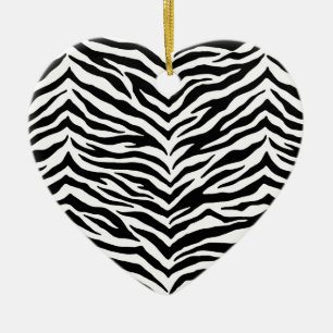 Heart Zebra Ornament