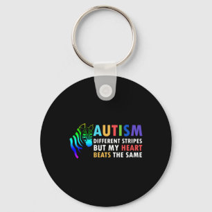 Heart Zebra Saying Inspirational Autism Awareness  Keychain
