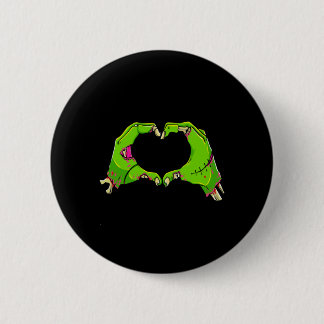 Heart Zombies Halloween Funny Love Horror Mens Button