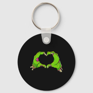 Heart Zombies Halloween Funny Love Horror Mens Keychain