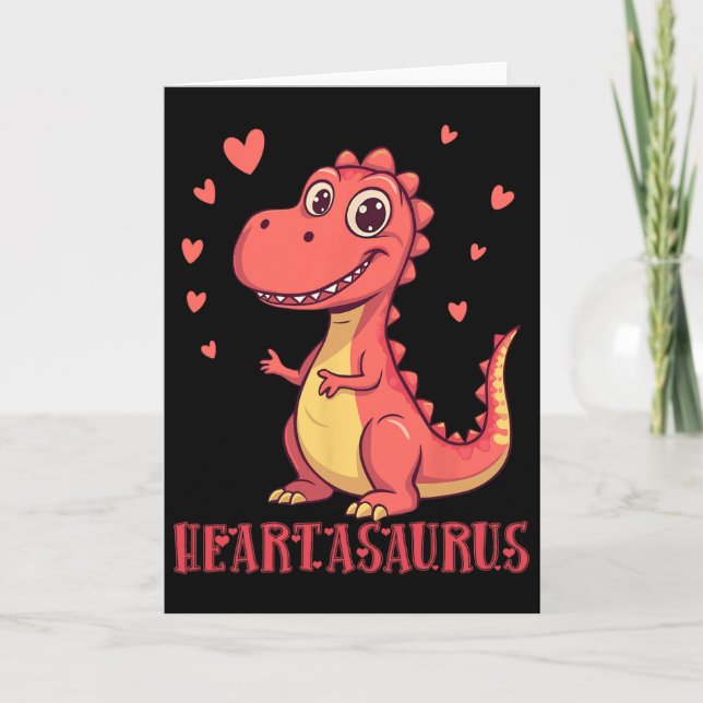 Heartasaurus Cute Dinosaur Valentine Design  Card (Front)