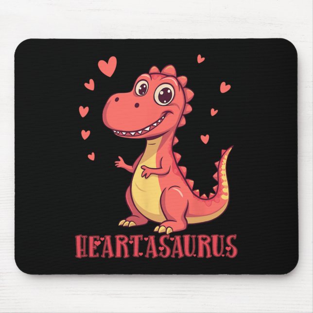Heartasaurus Cute Dinosaur Valentine Design  Mouse Pad (Front)