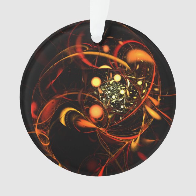 Heartbeat Abstract Art Acrylic Circle Ornament (Front)