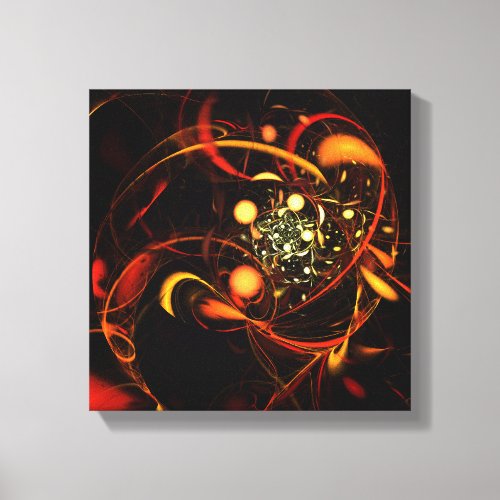Heartbeat Abstract Art Black and White Canvas Print