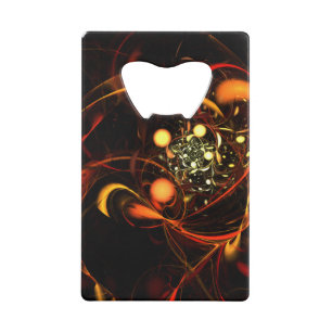 Heartbeat Abstract Art Credit Card Bottle Opener
