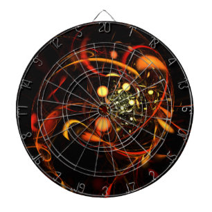 Heartbeat Abstract Art Dartboard With Darts