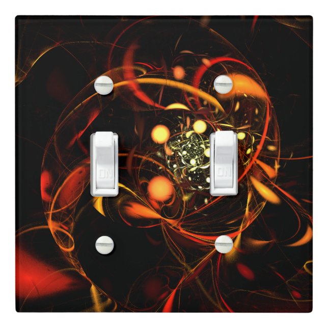 Heartbeat Abstract Art Double Toggle Light Switch Cover (In Situ)