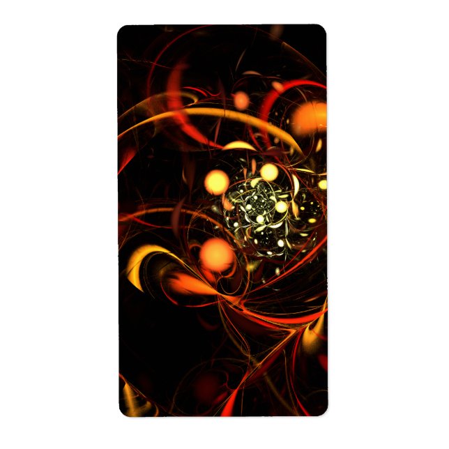 Heartbeat Abstract Art Fractal Label (Front)