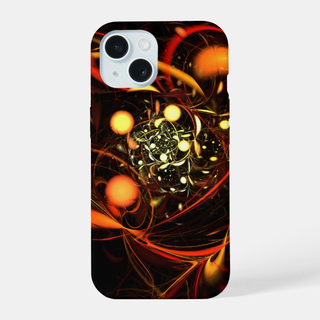 Heartbeat Abstract Art iPhone 15 Case (Back)