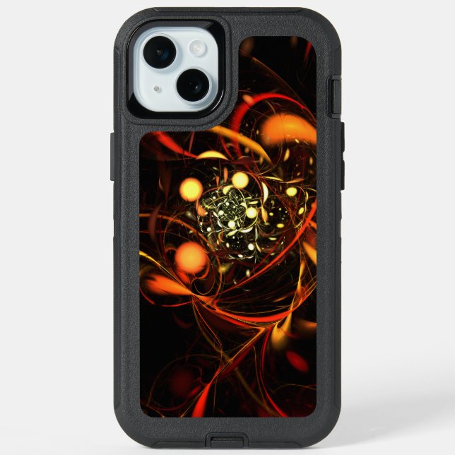 Heartbeat Abstract Art iPhone 15 Plus Case (Back)