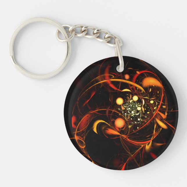 Heartbeat Abstract Art Keychain (Front)