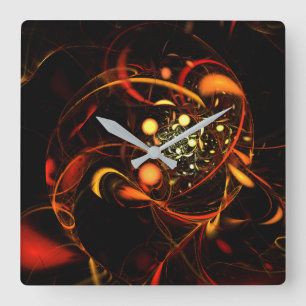 Heartbeat Abstract Art Square Wall Clock