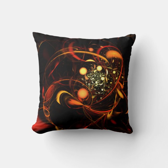 Heartbeat Abstract Art Throw Pillow (Front)