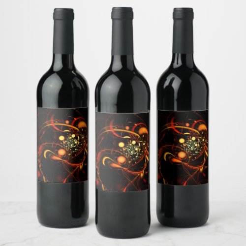 Heartbeat Abstract Art Wine Label