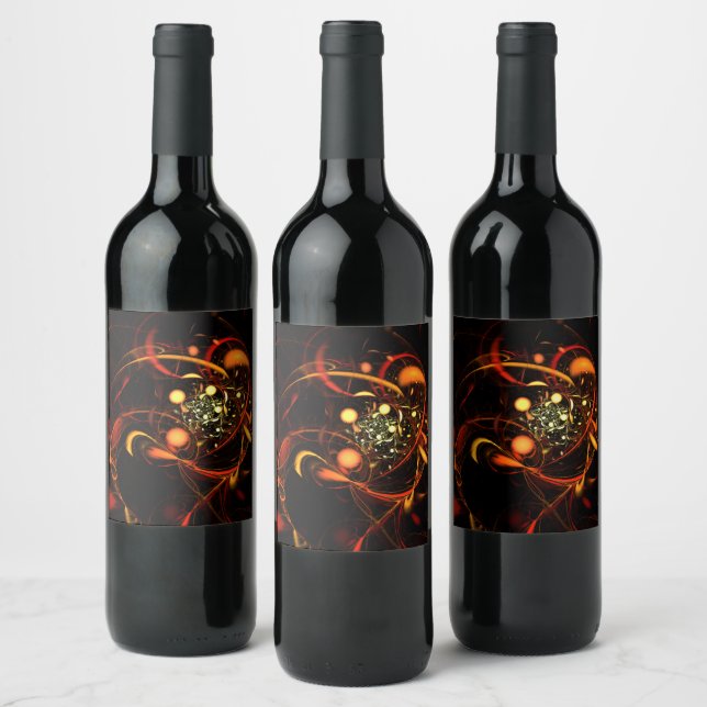 Heartbeat Abstract Art Wine Label (Bottles)
