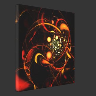 Heartbeat Abstract Art Wrapped Canvas Print