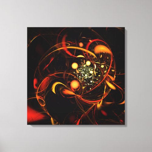 Heartbeat Abstract Art Wrapped Canvas Print