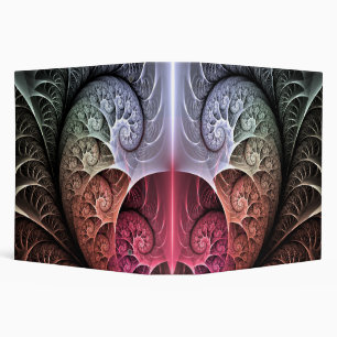 Heartbeat, Abstract Surreal Fantasy Fractal Art 3 Ring Binder