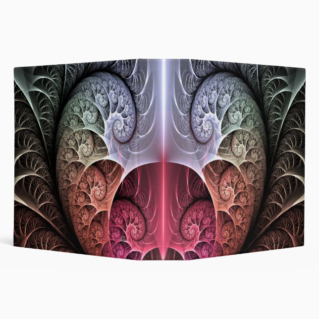 Heartbeat, Abstract Surreal Fantasy Fractal Art 3 Ring Binder (Background)
