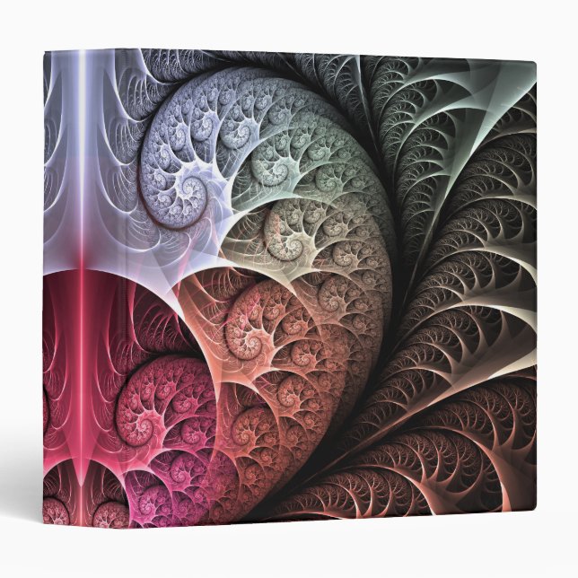 Heartbeat, Abstract Surreal Fantasy Fractal Art 3 Ring Binder (Front/Spine)