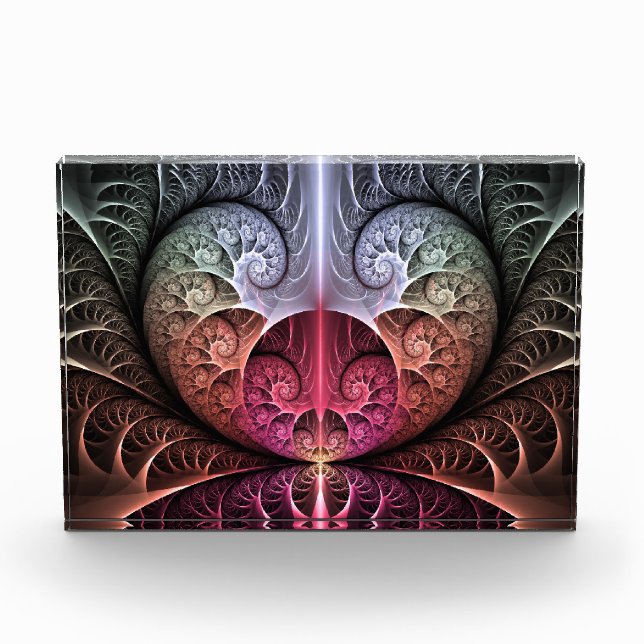 Heartbeat, Abstract Surreal Fantasy Fractal Art Acrylic Award (Front)