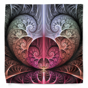 Heartbeat, Abstract Surreal Fantasy Fractal Art Bandana