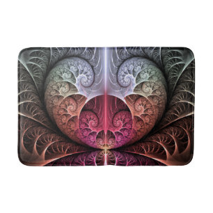 Heartbeat, Abstract Surreal Fantasy Fractal Art Bath Mat
