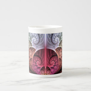 Heartbeat, Abstract Surreal Fantasy Fractal Art Bone China Mug