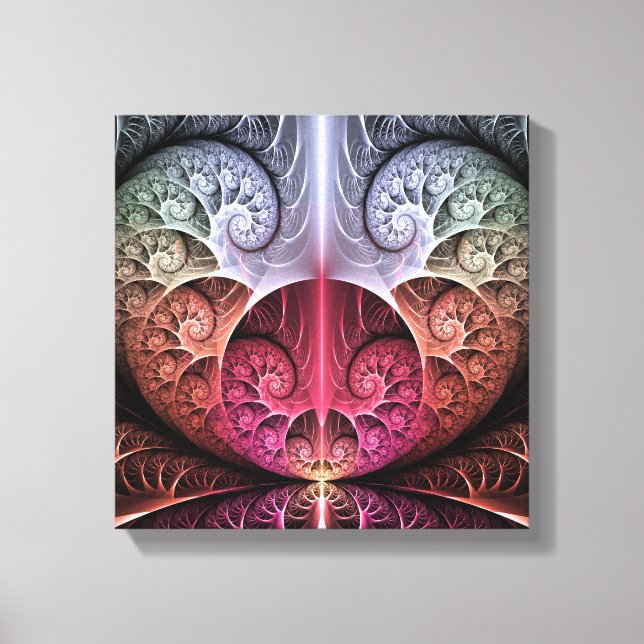 Heartbeat, Abstract Surreal Fantasy Fractal Art Canvas Print (Front)
