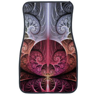 Heartbeat, Abstract Surreal Fantasy Fractal Art Car Floor Mat
