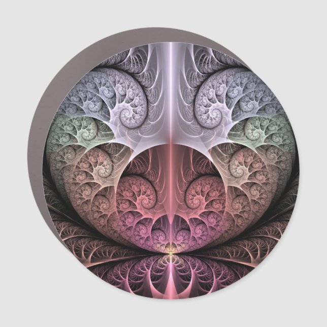 Heartbeat, Abstract Surreal Fantasy Fractal Art Car Magnet (Front)